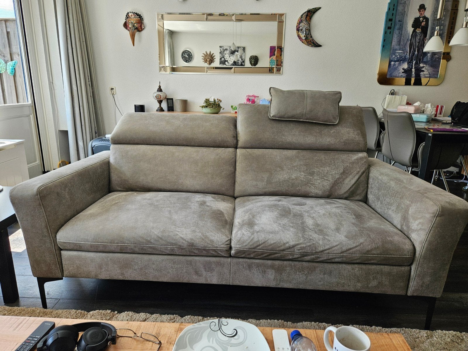 Comfortable bank + draai fauteuil, Ophalen, Gebruikt, 150 tot 200 cm, Tweepersoons