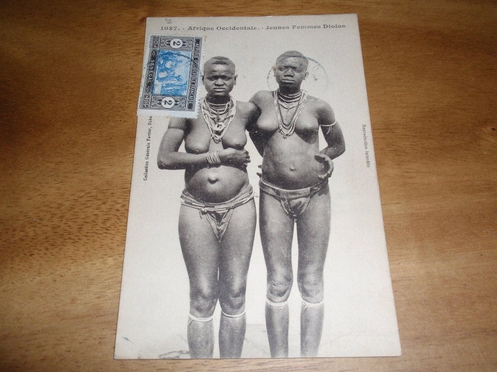 Jeunes Femmes Diolas Afrika Etnografie Naakt Occidentale, Verzenden, Voor 1920, Gelopen, Cultuur en Media