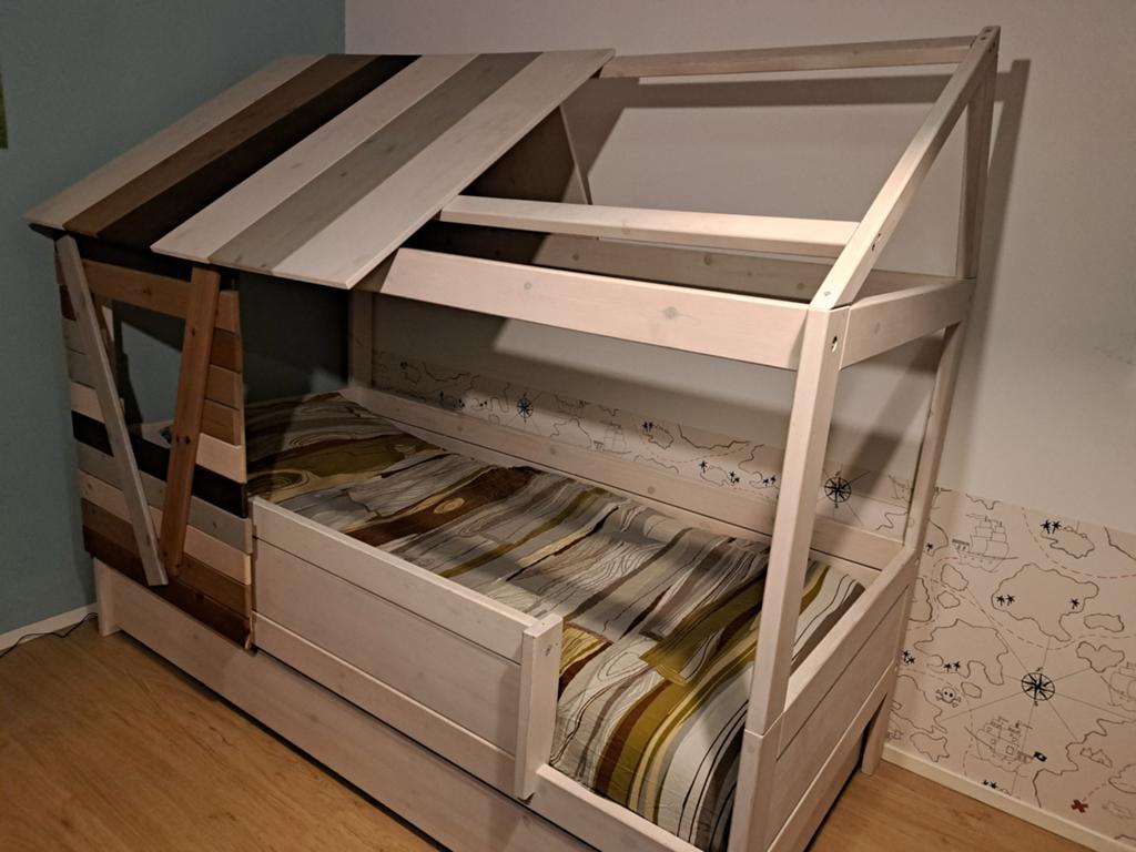 Stevig Lifetime bed met lattenbodem en lade, Kinderen en Baby's, Kinderkamer | Bedden, Ophalen, 85 tot 100 cm, Zo goed als nieuw