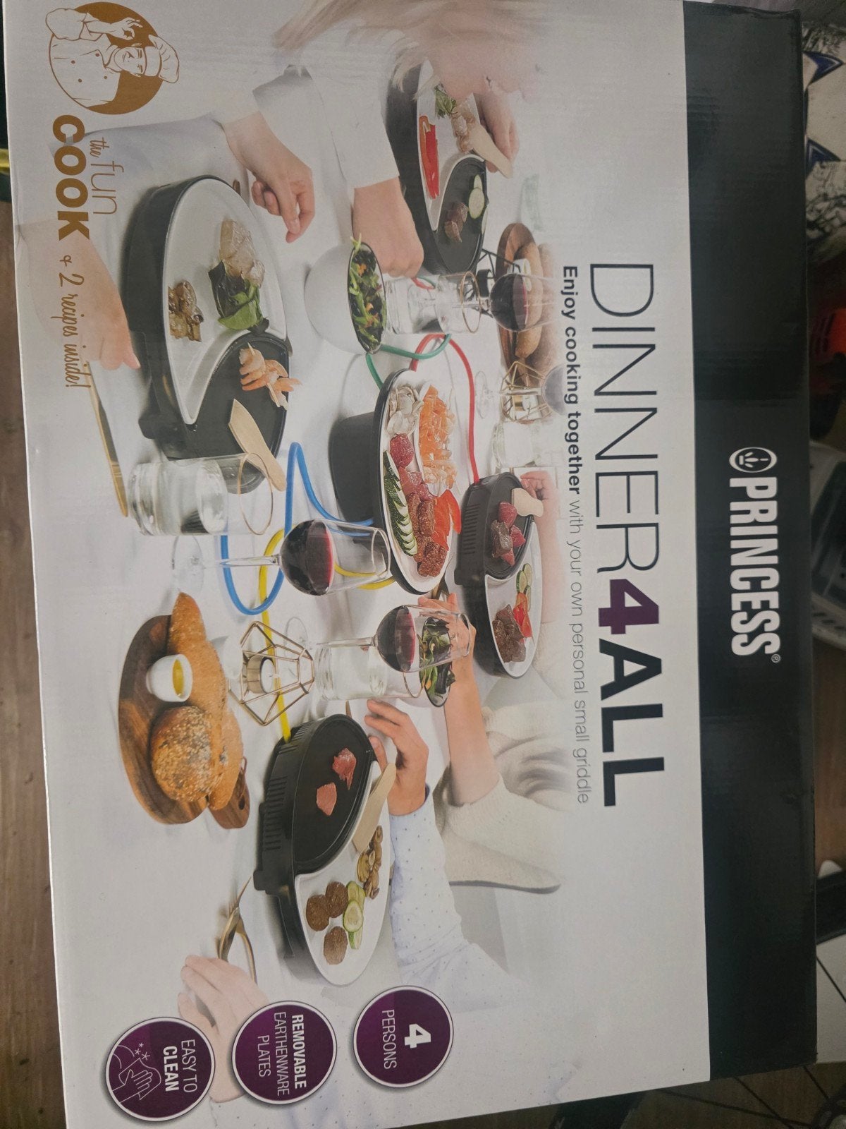 Princess Dinner4All Raclette Gourmetstel voor 4 Personen, Ophalen of Verzenden, Nieuw
