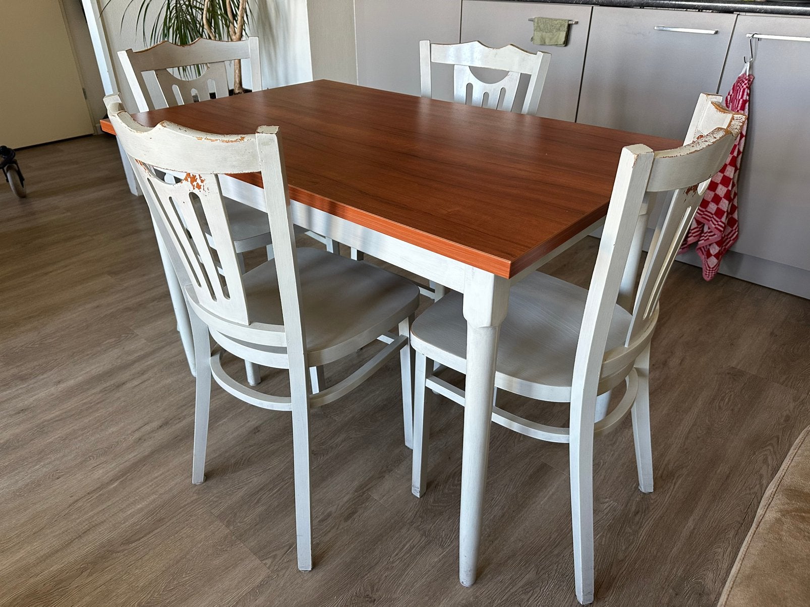 Eetkamertafel incl stoelen, Ophalen, Gebruikt, 4 tot 6 stoelen
