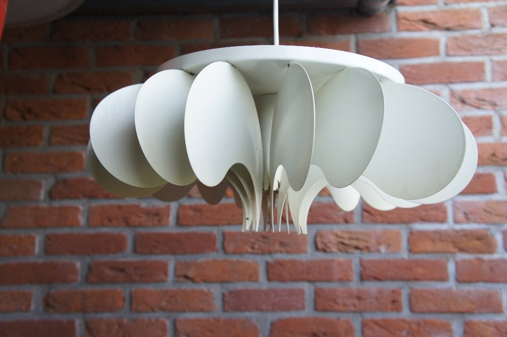 Raak Bolide retro vintage plafondlamp jaren 60 lamp., Huis en Inrichting, Gebruikt, Wit, Metaal, E27 (groot)