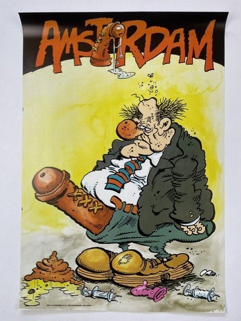 poster Joop Klepzeiker AMSTERDAM Eric Schreurs 1990, Ophalen of Verzenden, Gebruikt, A1 t/m A3