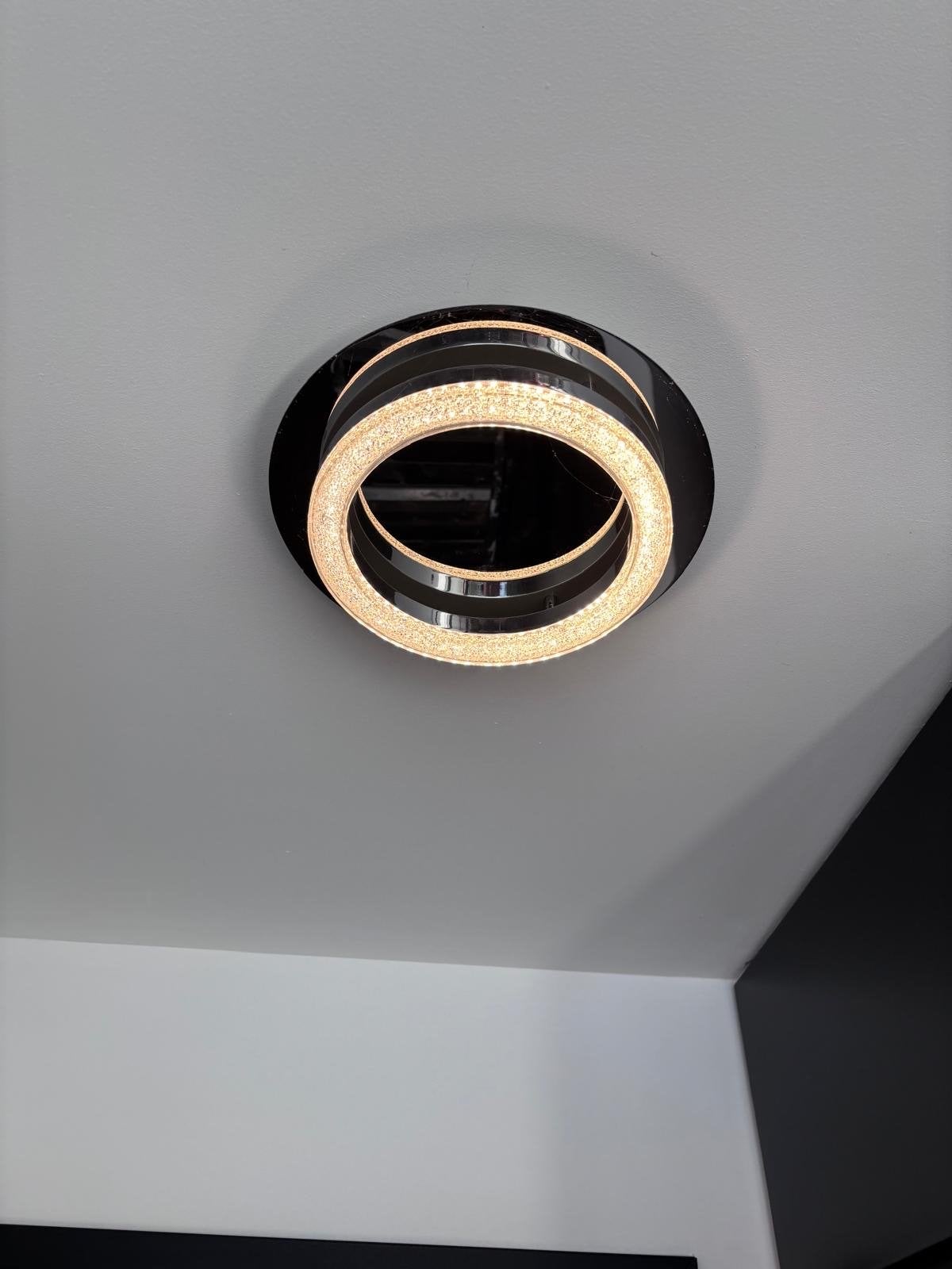 Moderne LED Plafondlamp met Kristal Effect, Modern, Zwart, LED, Ophalen of Verzenden
