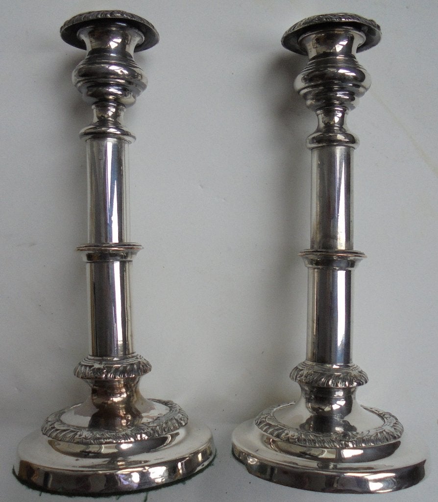 Set Verzilverde kandelaren eind 19e eeuw (RK-6), Antiek en Kunst, Ophalen of Verzenden, Zilver
