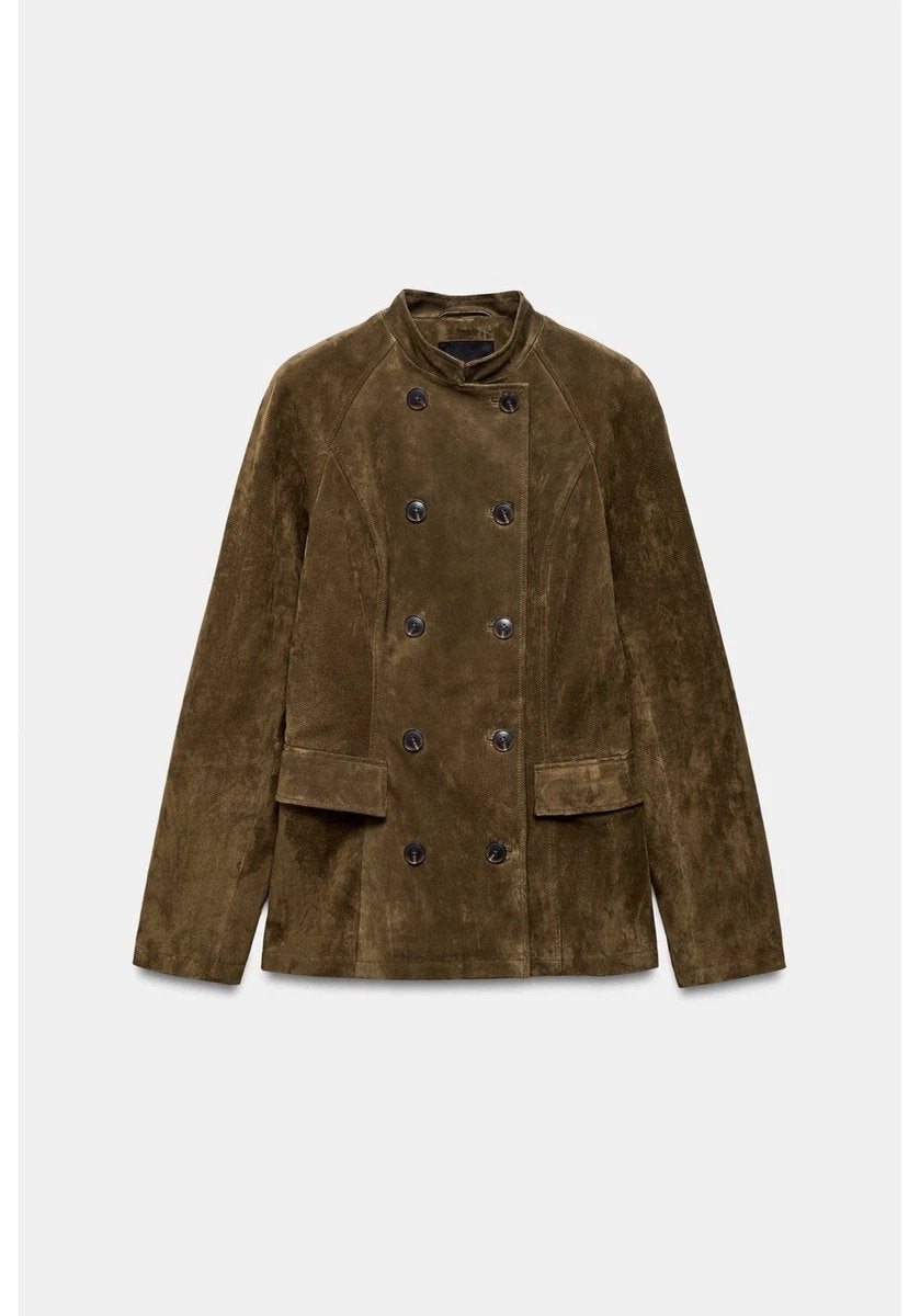 zara Limited Edition jas 100% leer Zara leren suede jack m, Kleding | Dames, Maat 38/40 (M), Bruin, Nieuw, Ophalen of Verzenden