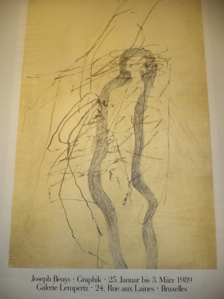 1989 Joseph BEUYS GRAPHIK VTG affiche Lempertz expo Brussel, Ophalen of Verzenden, Zo goed als nieuw, A1 t/m A3, Overige onderwerpen