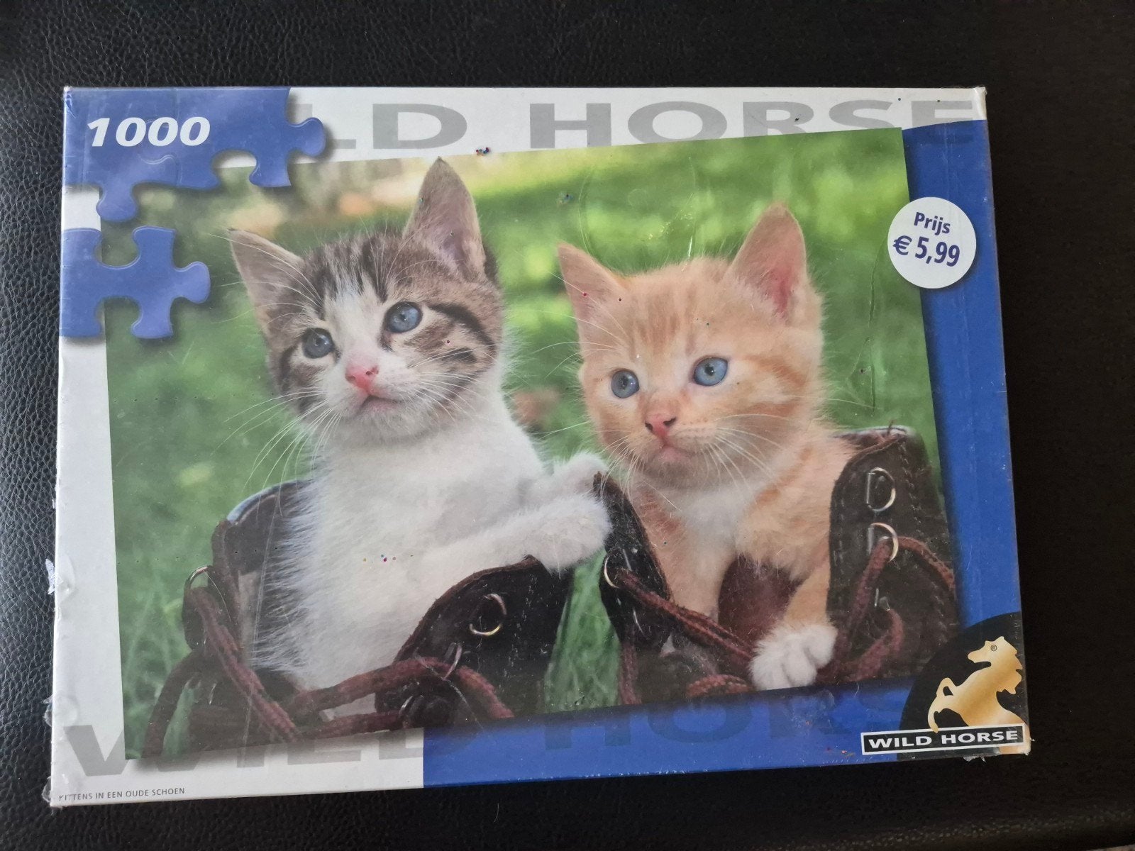 Wild Horse Legpuzzel 1000 - Kittens in een oude schoe, Ophalen of Verzenden, 500 t/m 1500 stukjes, Gebruikt, Legpuzzel