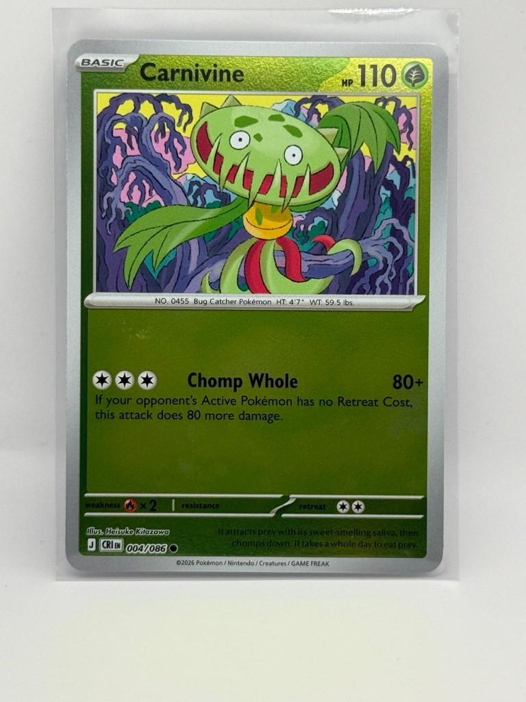 Carnivine [Reverse Holo] #4 Pokemon Chaos Rising, Verzenden, Nieuw, Losse kaart, Foil