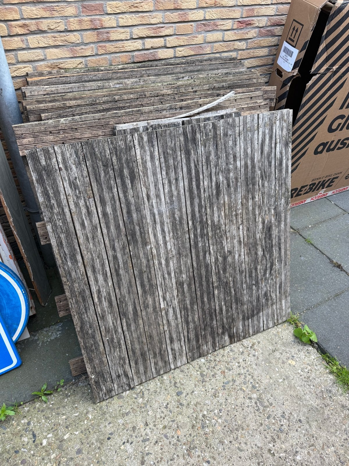 Gebruikte houten vlonderplanken 100*100 cm, Ophalen of Verzenden, Gebruikt, Hout