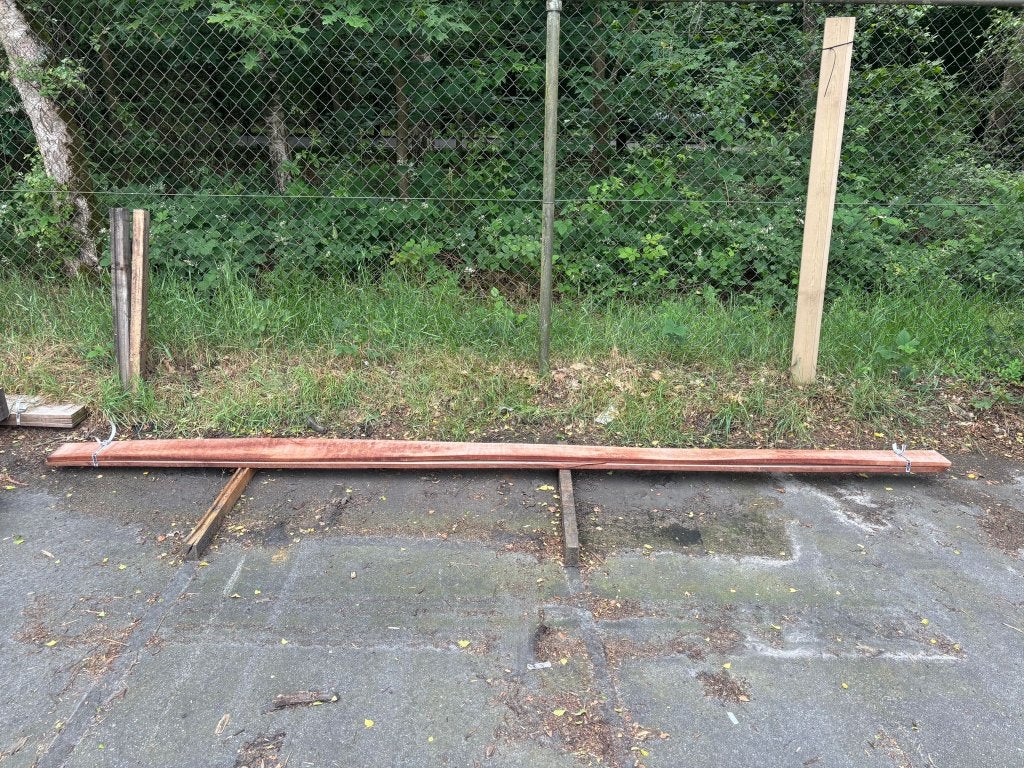 Angelim Vermelho, ruw 20x150mm 400cm FSC* nr. 748, Tuin en Terras, Palen, Balken en Planken, Ophalen, Planken, Zo goed als nieuw