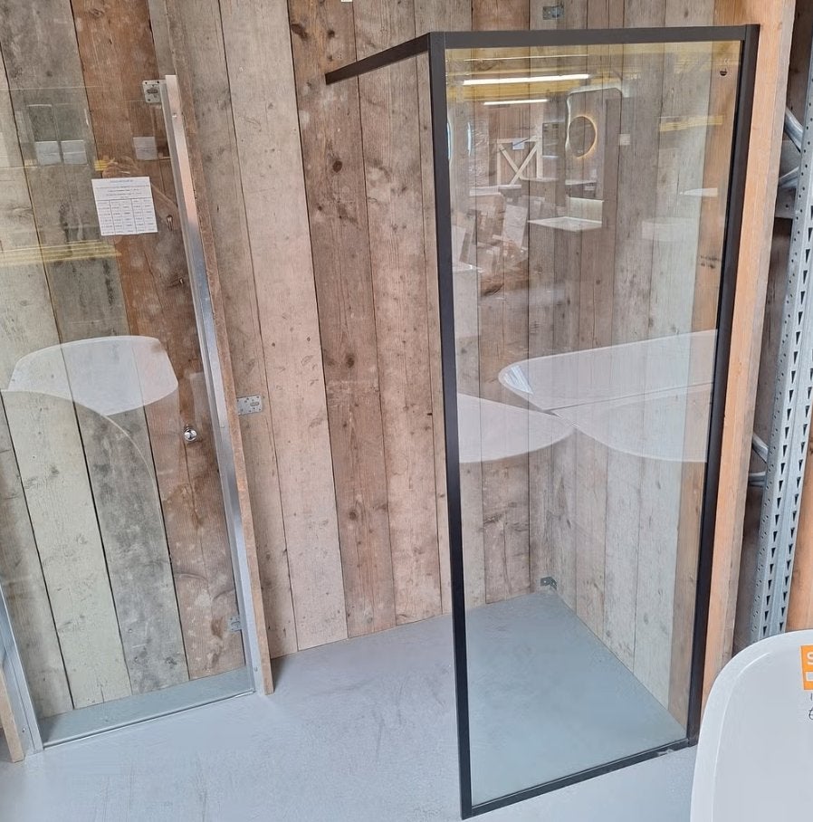 OP=OP douchewand zwart kader 80x200 nr440
