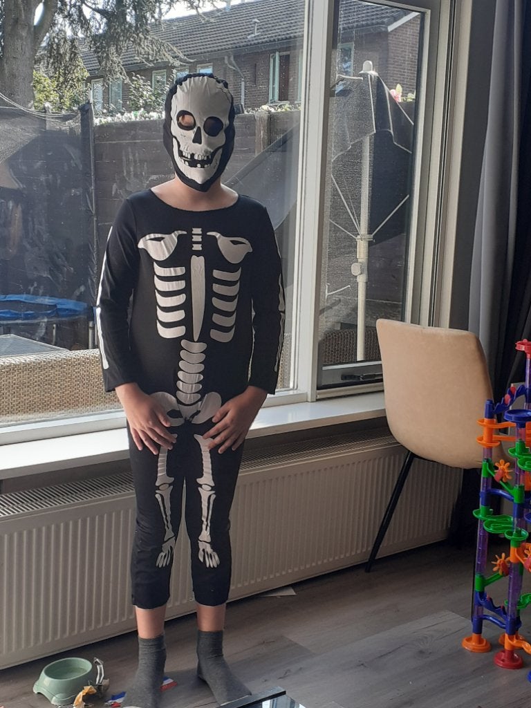 Skelet verkleed pak, Ophalen of Verzenden, Zo goed als nieuw, Overige typen