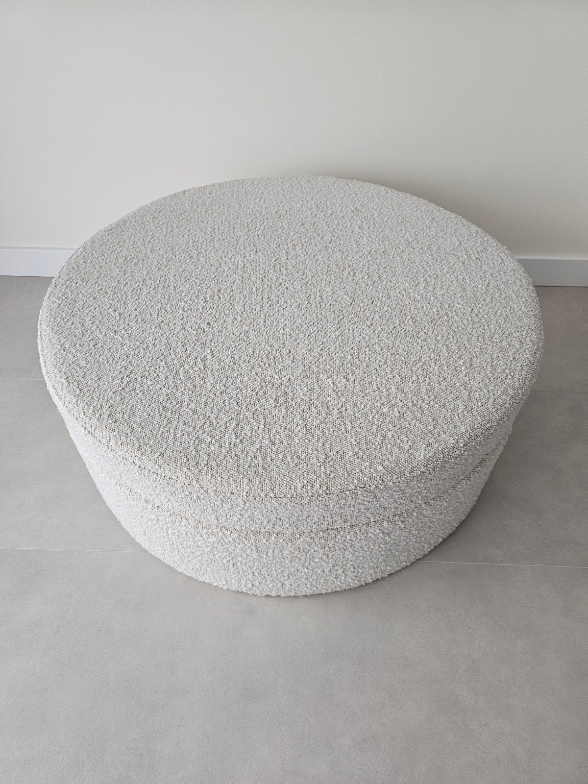 Hocker teddy stof ecxl. kussens Diameter 80 cm, Ophalen, Rond, Riet