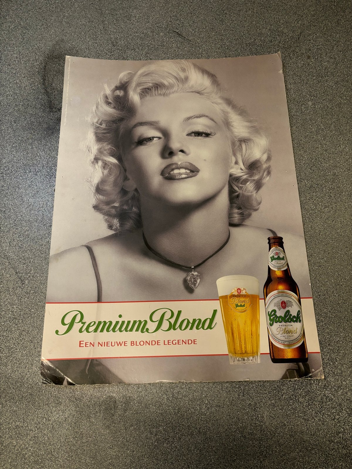 Marilyn Monroe Grolsch Premium Blond, Ophalen, A1 t/m A3, Reclame, Rechthoekig Staand