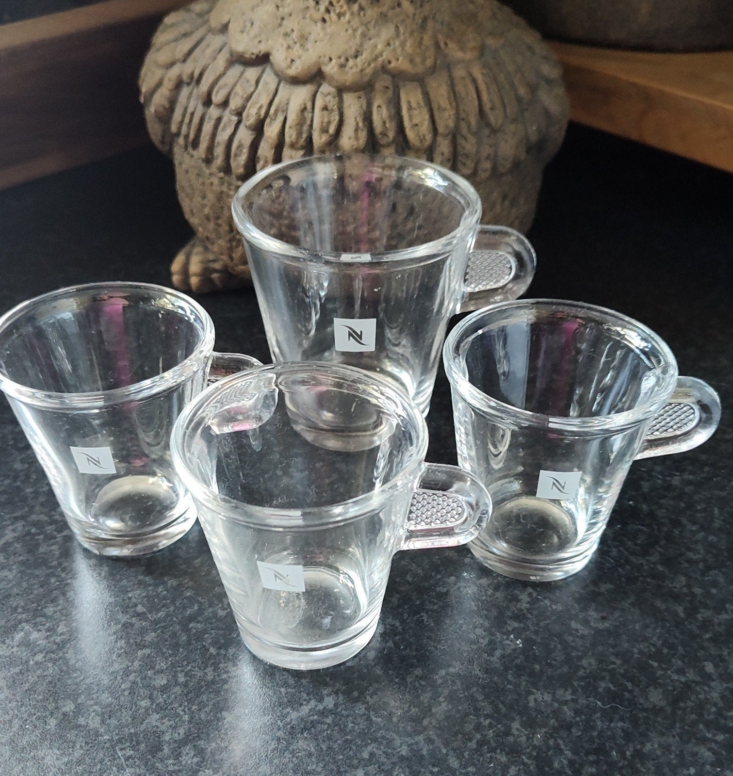 Nespresso glaasjes, 3x espresso en 1 Lungo, Ophalen of Verzenden, Zo goed als nieuw, Borrel- of Shotglas