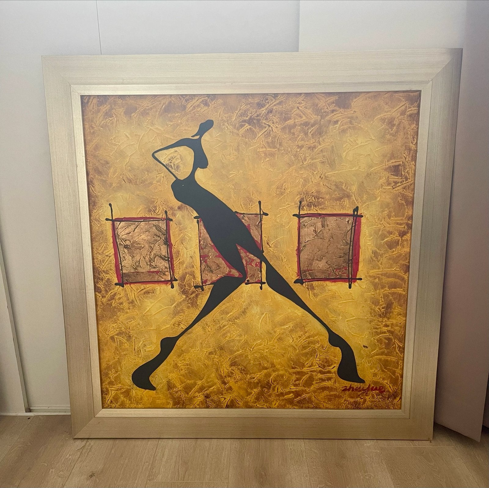 Set van 2 Originele Schilderijen van Zha Yue - 80x80cm, Ophalen