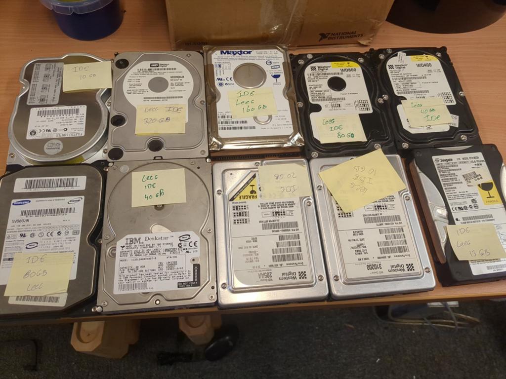 Set van 10 oude IDE harde schijven - Diverse groottes, HDD, Ophalen of Verzenden, Desktop, Niet werkend
