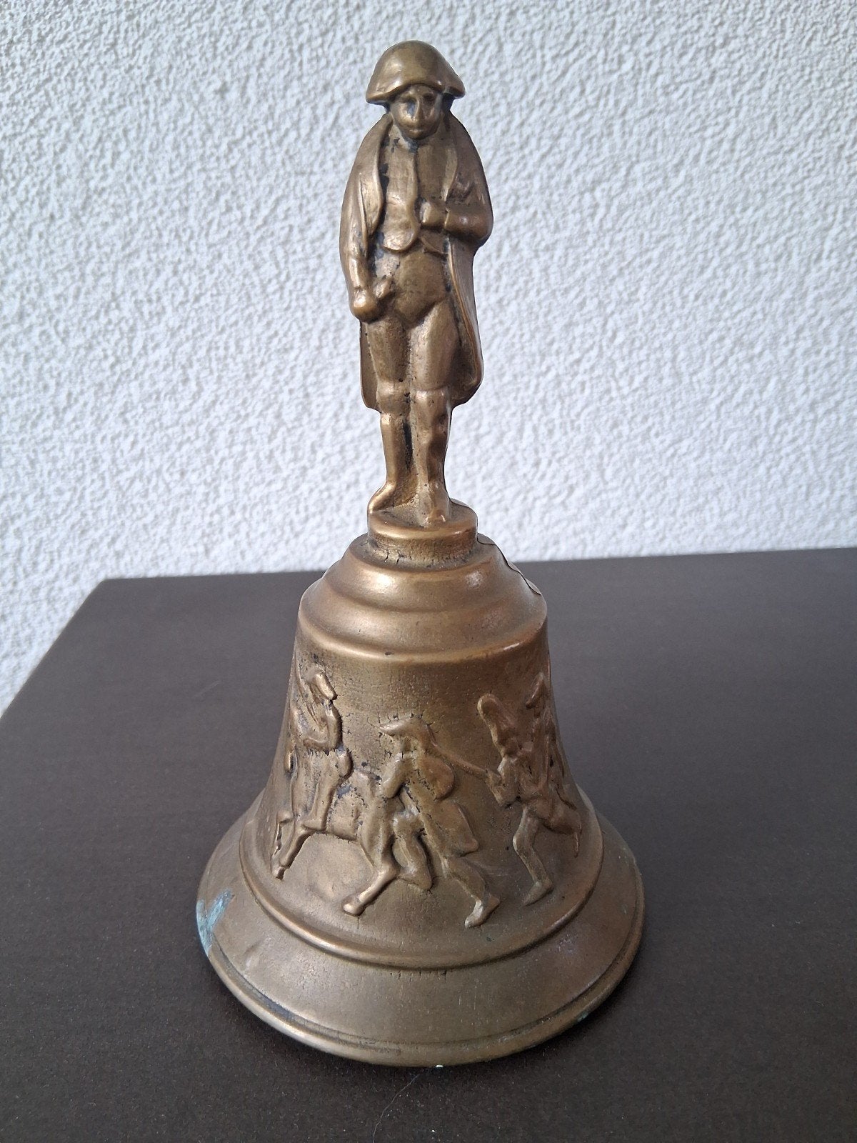 Antieke Bronzen Bel met Napoleon Figuur, Ophalen of Verzenden, Brons
