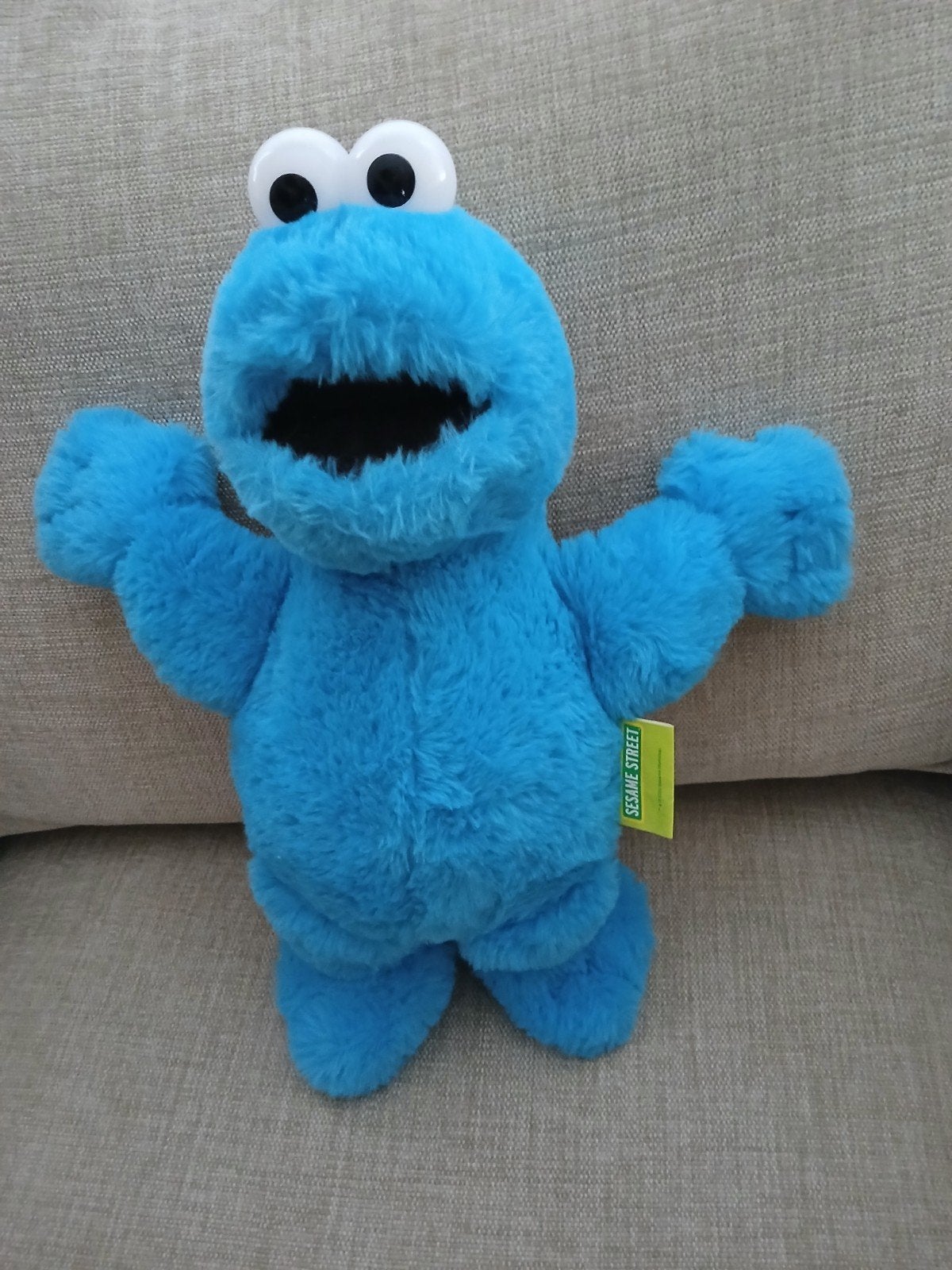 Sesamstraat knuffel Koekiemonster 40 cm, Overige typen, Blauw, Ophalen of Verzenden, Zo goed als nieuw