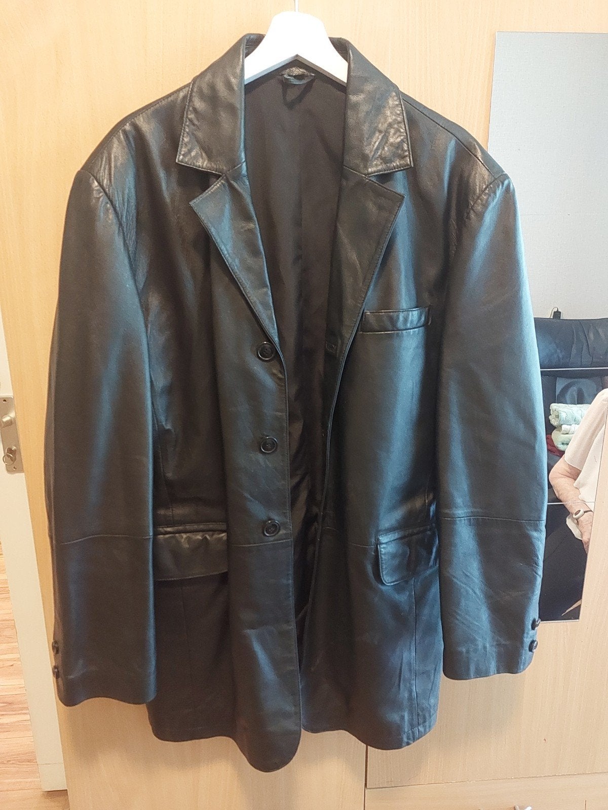 Nep leren jasje, maat xl, Ophalen, Zo goed als nieuw, Maat 46/48 (XL) of groter, Zwart