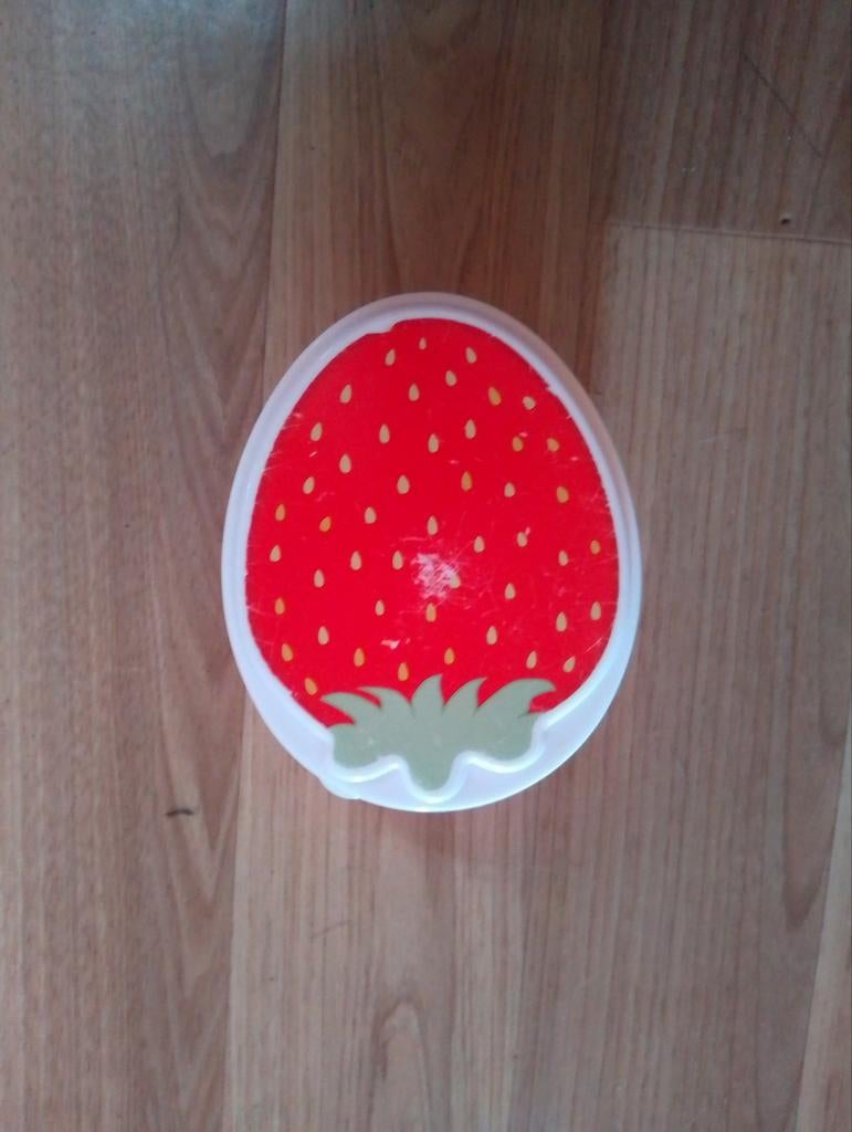 Leuk aardbeien doosje voor snacks of lunch 500 ml., Kunststof, Ophalen of Verzenden, Rood, Overige typen