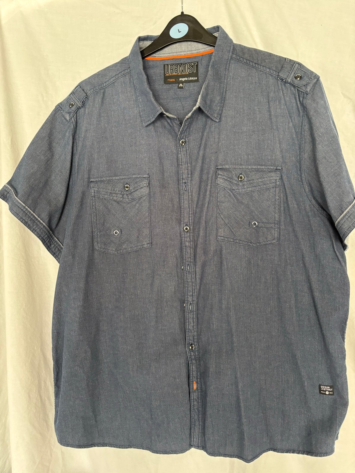 URBNDIST Angelo Litrico spijkeroverhemd 3XL, Ophalen of Verzenden, Nieuw, Blauw, Overige halswijdtes