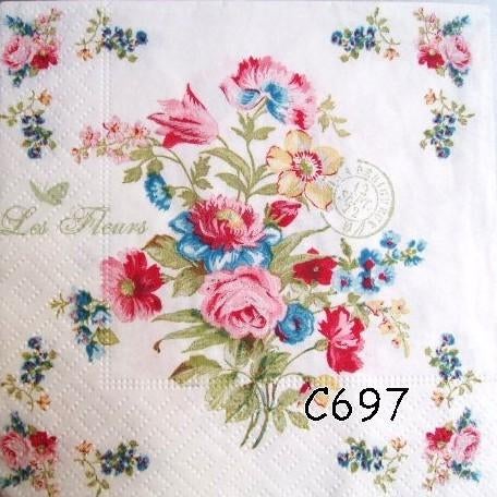 Servetten decoupage/bullet journal * bloemen C697, Verzenden, Nieuw