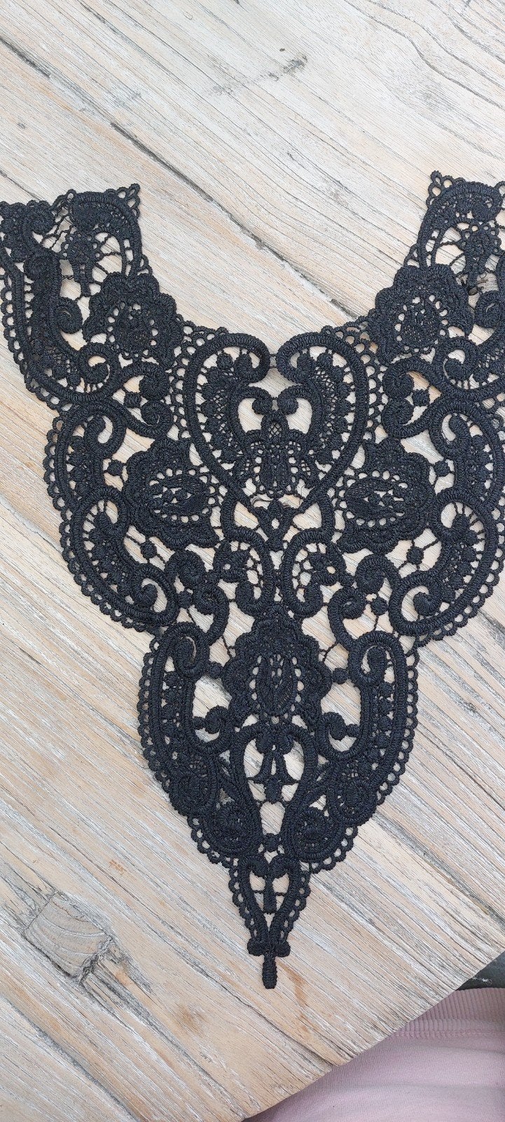 Zwart Kanten Applicatie voor Kleding en Decoratie, Hobby en Vrije tijd, Ophalen of Verzenden, Nieuw, Overige applicaties