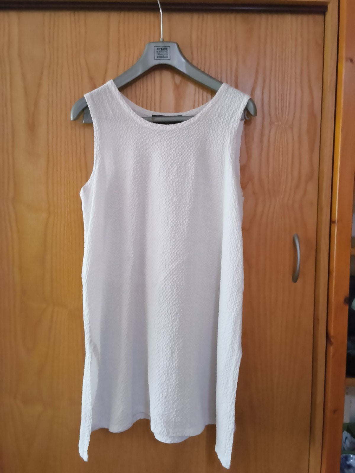 Evelin Brandt Berlin Wit/grijze Mouwloze Top/Tuniek, Maat 38/40 (M), Wit, Ophalen of Verzenden, Zo goed als nieuw