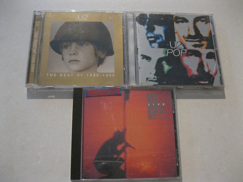 U2 – 3 CD Bundel | Pop + Best of 1980–1990 + Under a Blood, Inclusief boekje, Gebruikt, Album, Verzenden