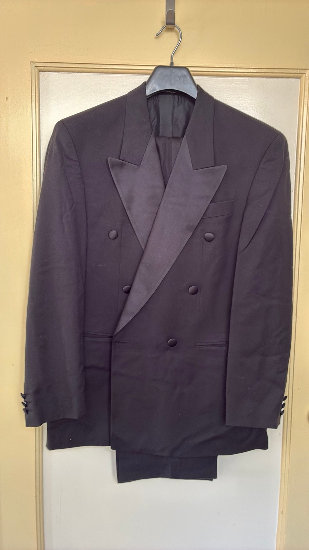 Smoking (maat 50), Kleding | Heren, Kostuums en Colberts, Ophalen of Verzenden, Zo goed als nieuw, Maat 48/50 (M), Zwart