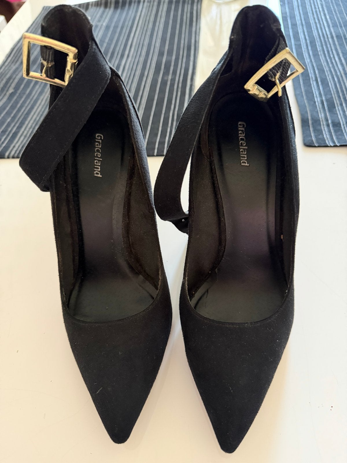 Zwarte Graceland pumps met enkelbandje, Ophalen, Zo goed als nieuw, Zwart, Pumps
