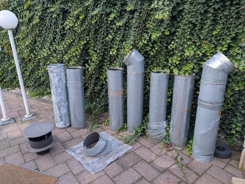 Kachelpijp dubbelwandig, Ophalen, Houtkachel, Zo goed als nieuw, Inbouw