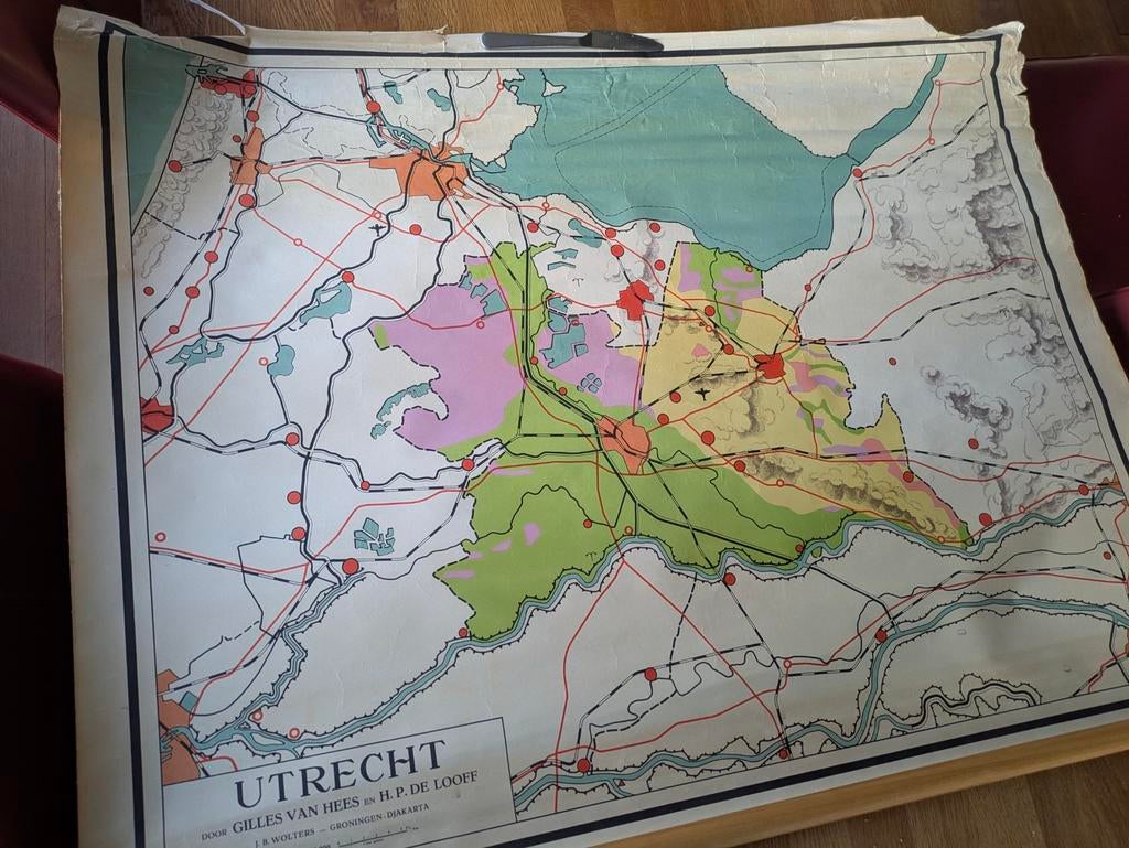 Oude Kaarten Utrecht en Gelderland uit 1955, Gelezen, Ophalen of Verzenden, Landkaart, 1800 tot 2000