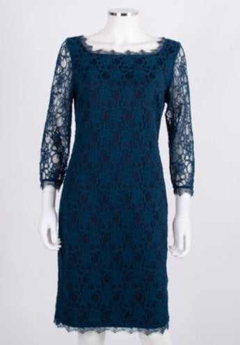 Joseph Ribkoff elegante blauw kanten chique jurk mt 42, Kleding | Dames, Blauw, ., Maat 42/44 (L), Joseph Ribkoff
