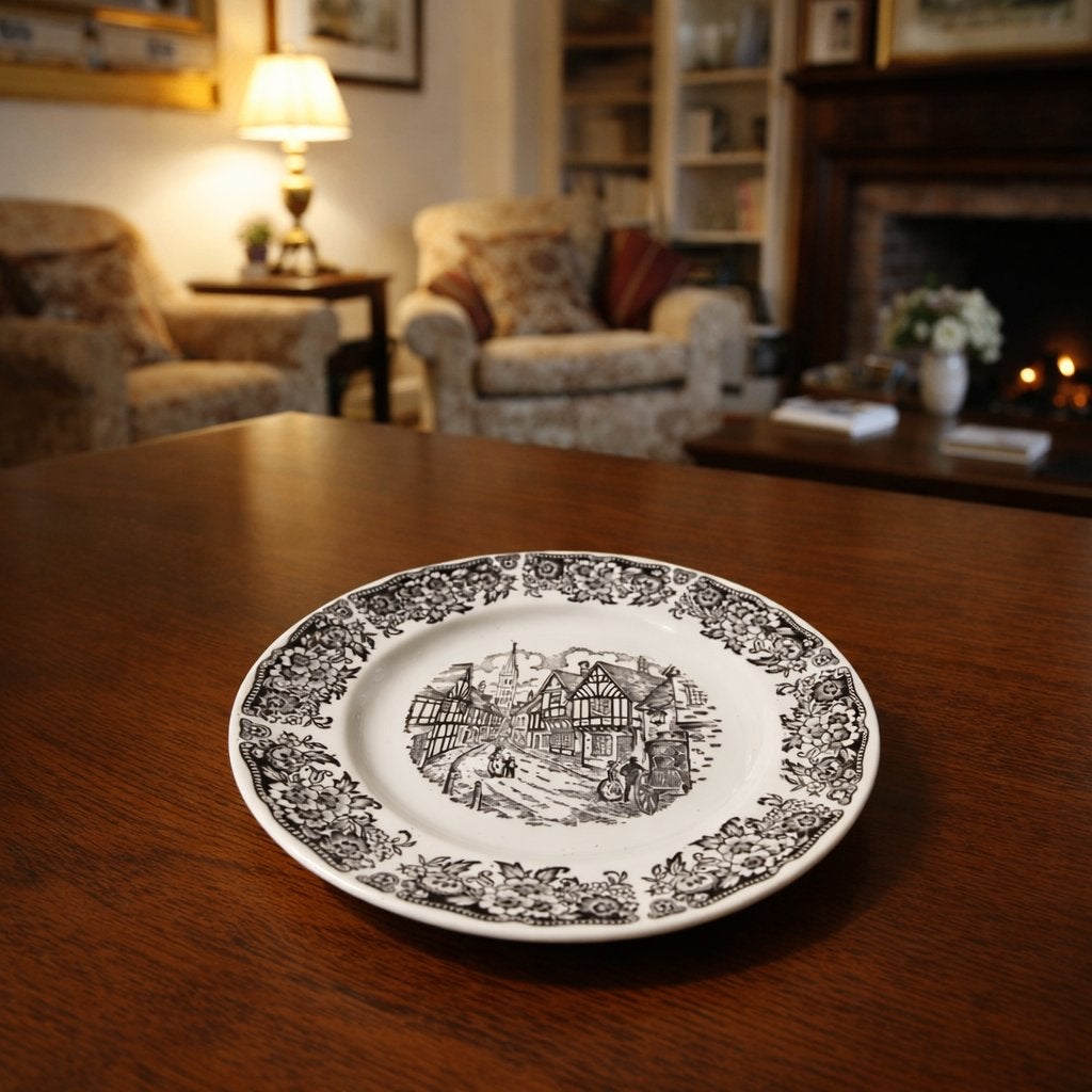 vintage 90's-4 borden tudor village broadhurst ironstone ∅25, Antiek en Kunst, Ophalen of Verzenden