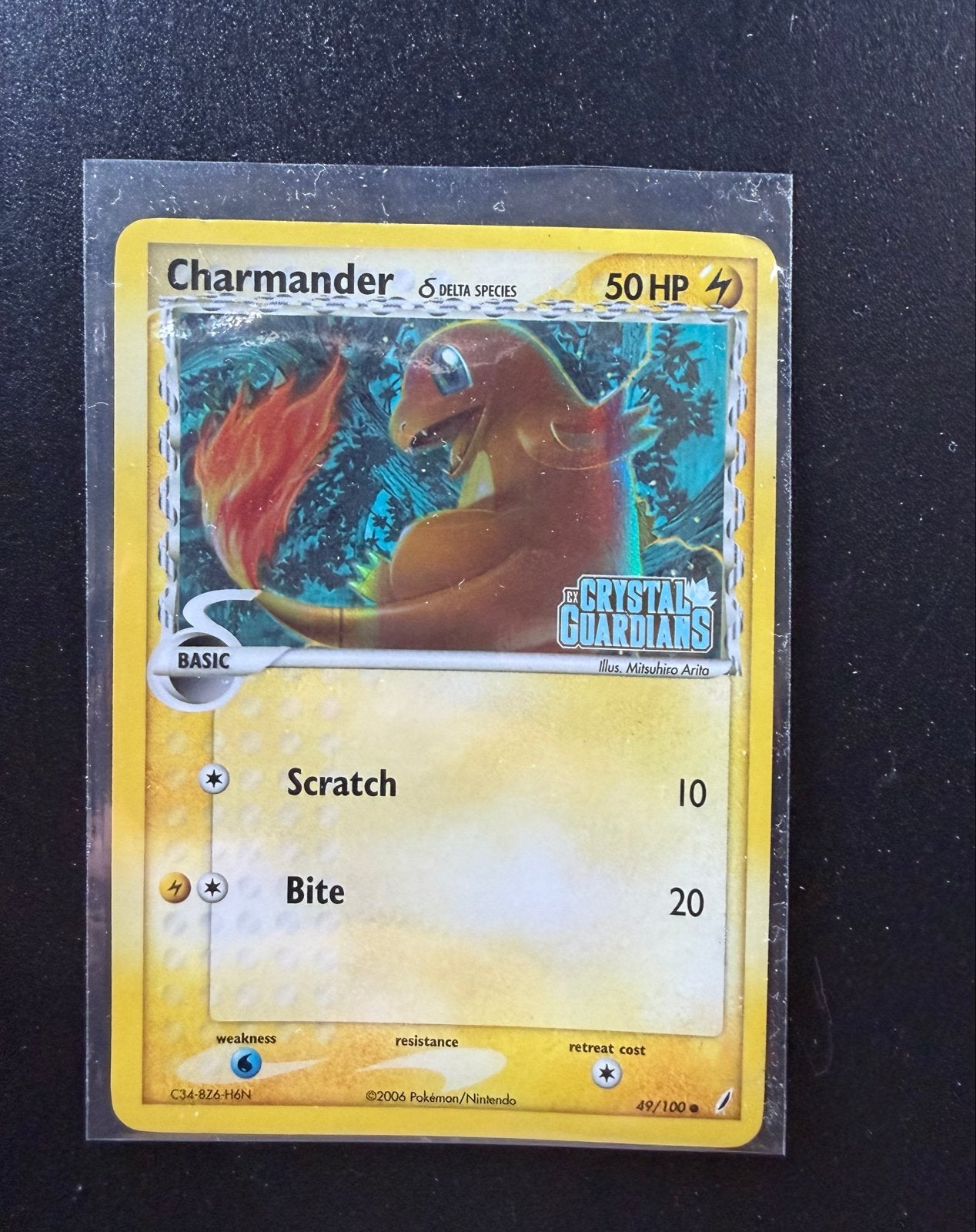 Charmander reverse holo Crystal Guardians, Ophalen of Verzenden, Gebruikt, Losse kaart