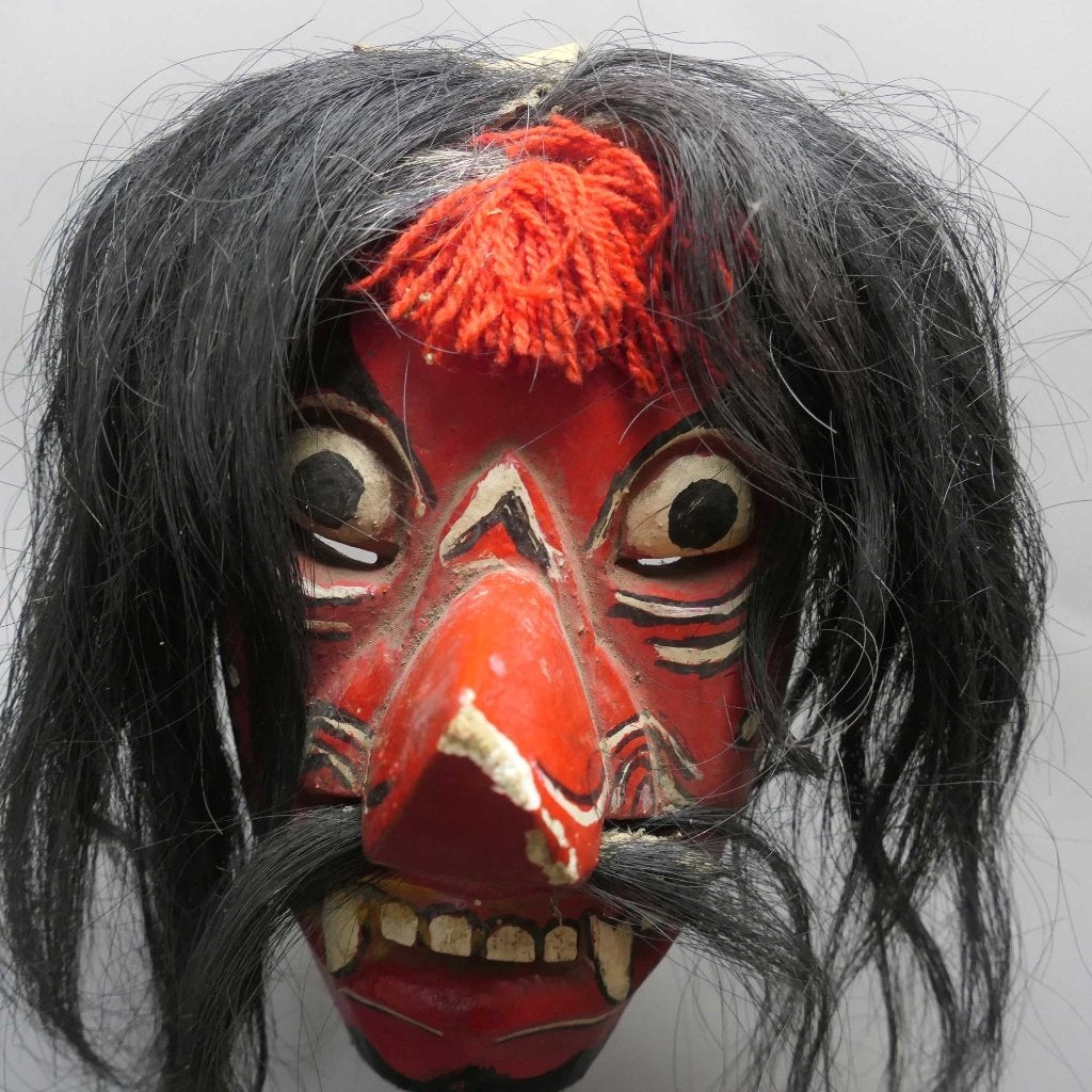 origineel oud masker uit Indonesie Topeng Demoon MX3 sjamaan, Ophalen of Verzenden