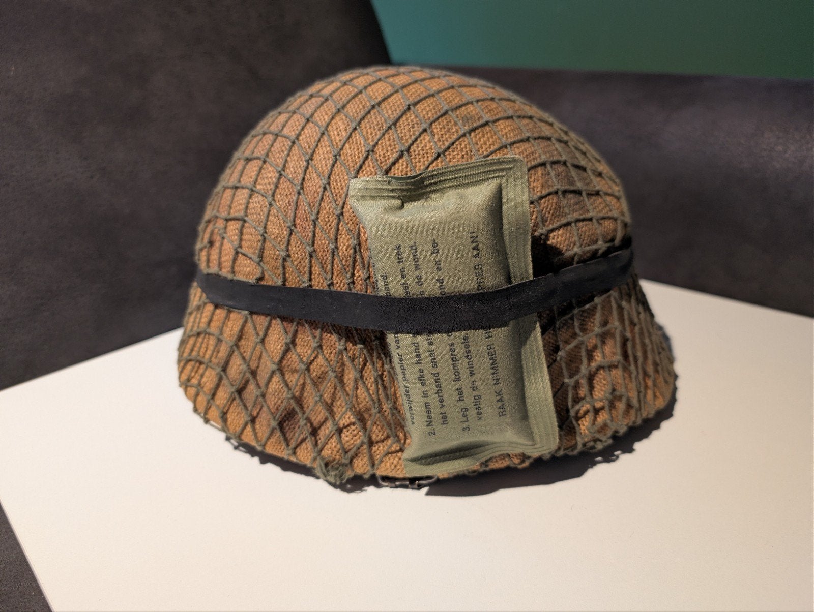complete Nederlandse M1 helm, Ophalen of Verzenden, Landmacht, Nederland, Helm of Baret