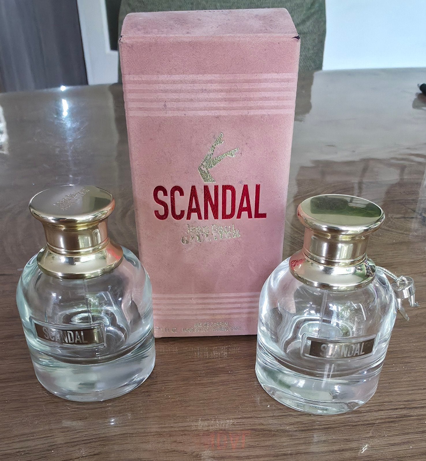 Lege parfumflesje Jean Paul Gaultier Scandal 30ml – Met orig, Ophalen of Verzenden, Gebruikt, Parfumfles