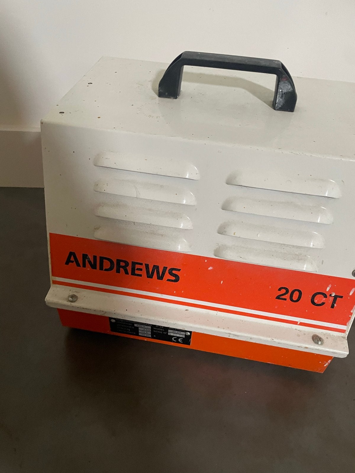 Andrews 20 CT Industriële Ventilator/Verwarming bouwkachel, Doe-het-zelf en Verbouw, Ophalen, 30 tot 80 cm, Gebruikt, Kachel