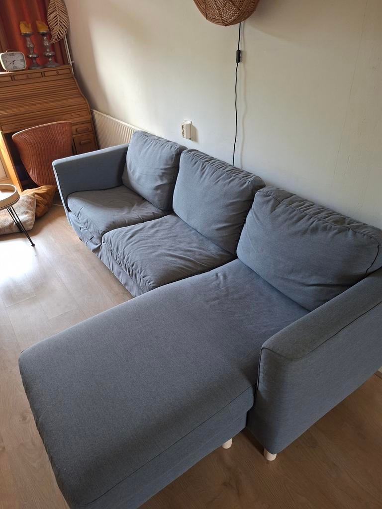 3 zits grijze stoffen bank, ikea 2.35 x78x1.44x 77, Ophalen, Gebruikt, Stof