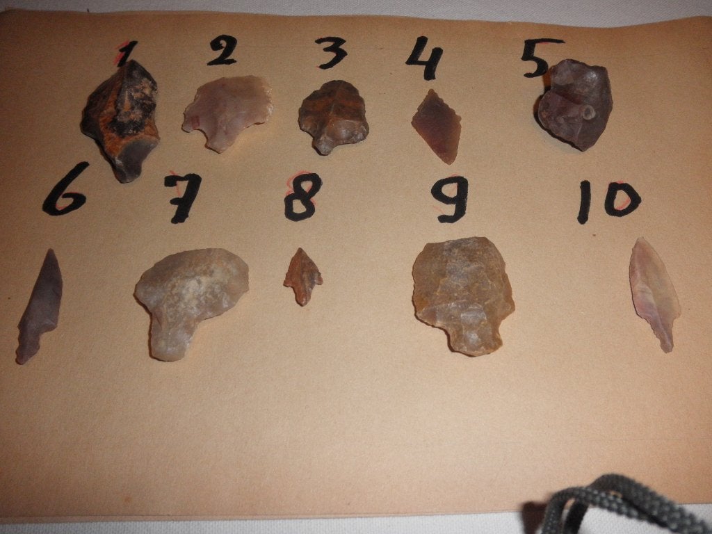 10 Pijlpunten uit de Sahara., Ophalen, Fossiel