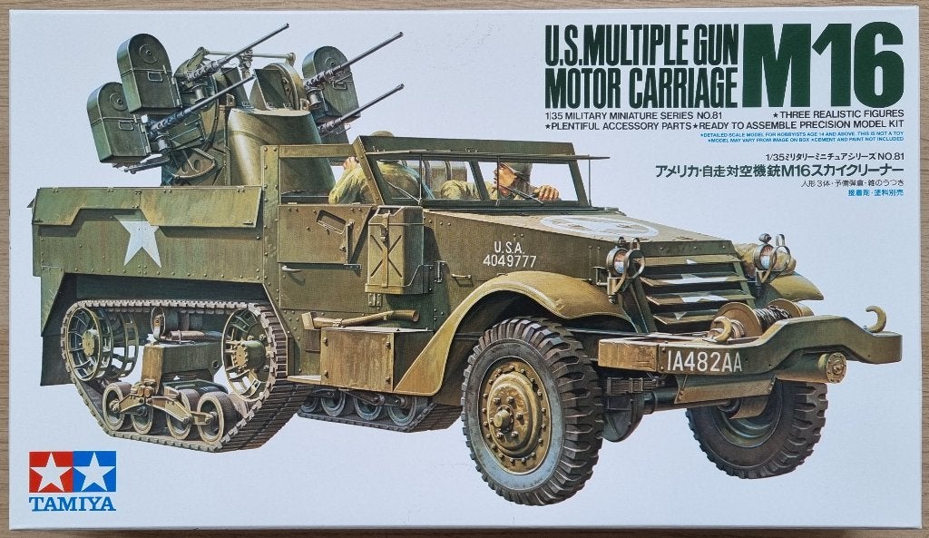 Tamiya 1:35 #35081 WWII U.S. Multiple Gun Motor Carriage M16, 1:32 tot 1:50, Overige typen, Nieuw, Ophalen of Verzenden