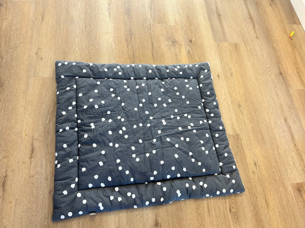 Boxkleed donkergrijs met witte stippen, Ophalen of Verzenden, Gebruikt