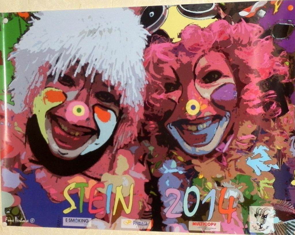 Al1008 poster carnaval 2014 -- stein --- limburg -( 2 ), Verzamelen, Posters, Ophalen of Verzenden, Zo goed als nieuw, A1 t/m A3