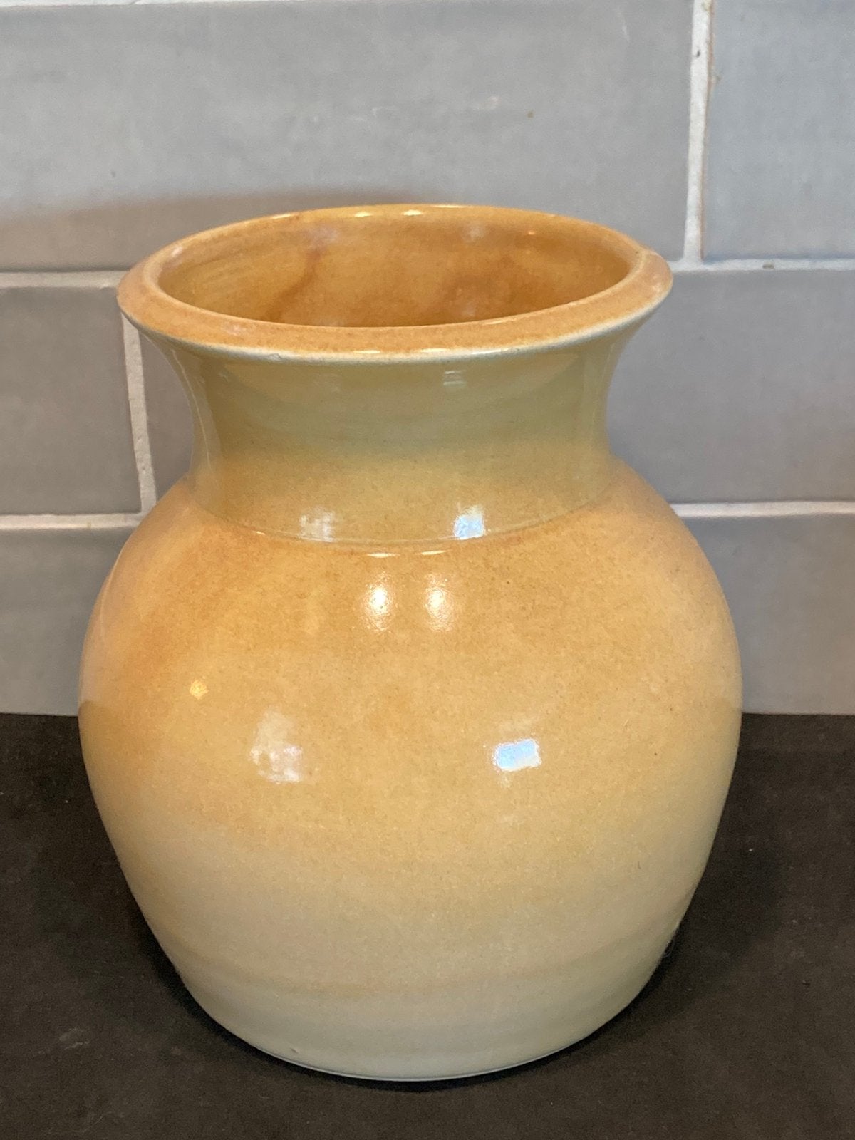 Keramiek vaas (120825), Gebruikt, Beige, Steen/keramiek, 15 cm
