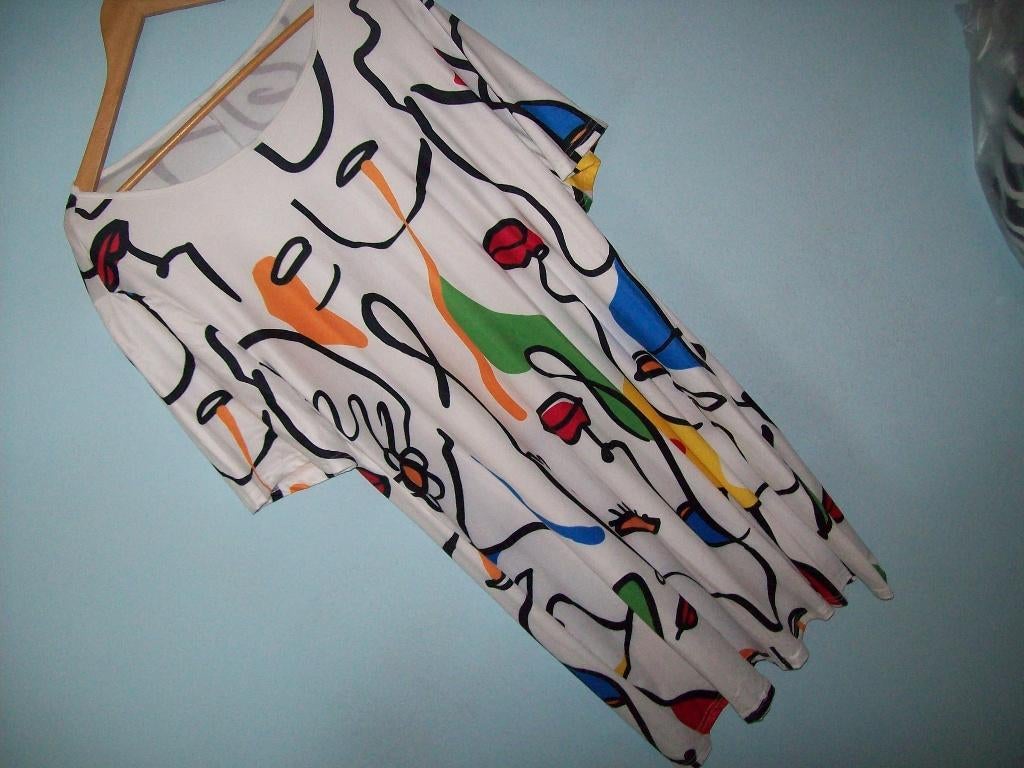 nieuwe lange tuniek jurk mooie print xxl, Ophalen, Wit, Maat 46/48 (XL) of groter, Nieuw
