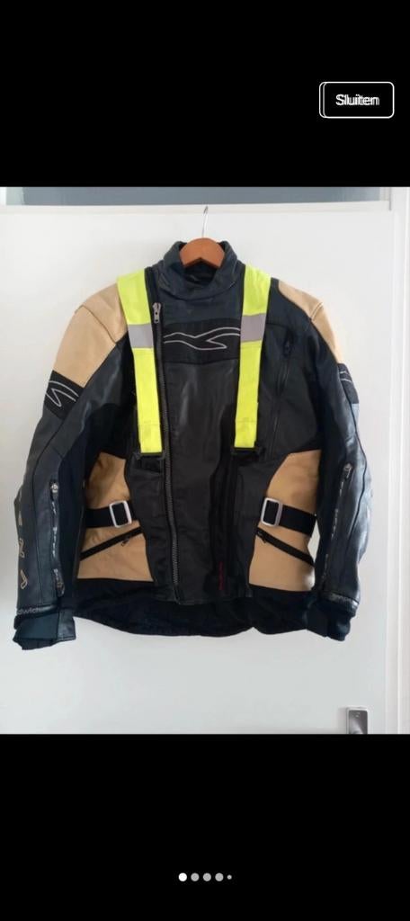Macna leren motor jas met geel hesje maat s, Ophalen of Verzenden, Tweedehands, Jas | leer